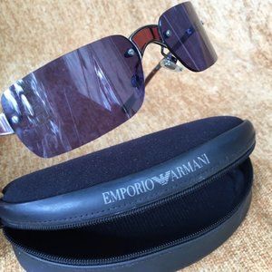 Emporio Armani black/purple rimless sunglasses